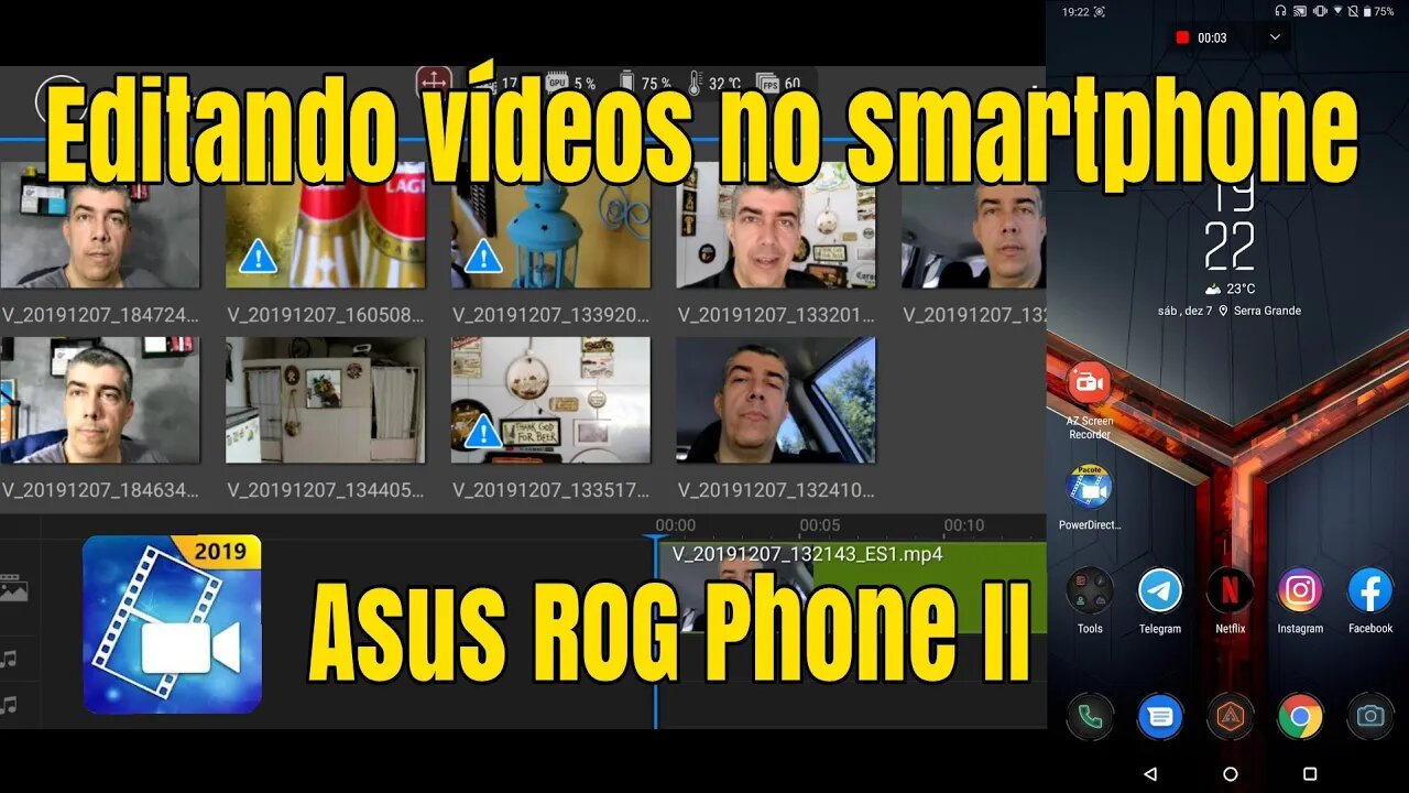 Asus ROG Phone II - Editando vídeos no smartphone