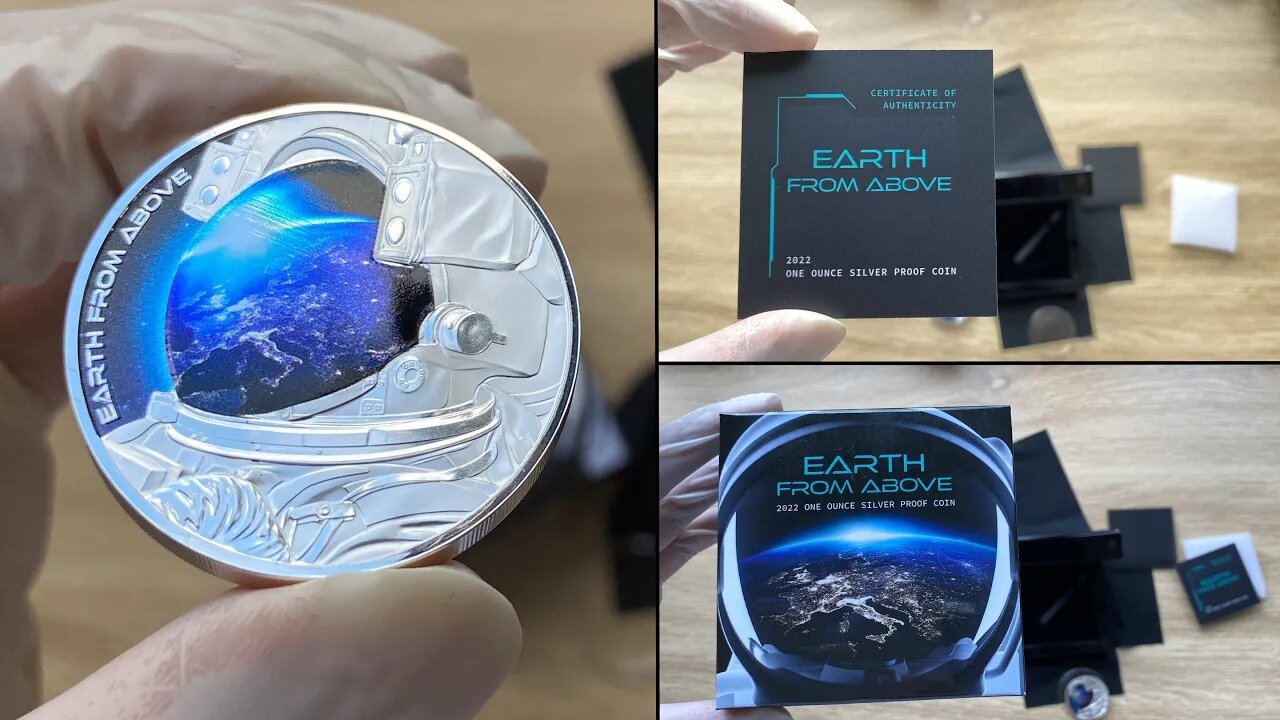 EARTH FROM ABOVE 1 Oz Silver Coin 1$ Niue 2022
