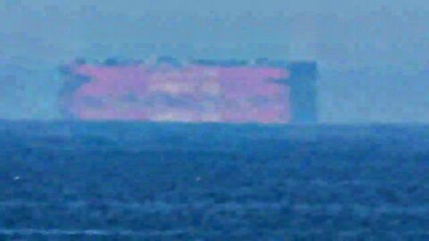 Superior Mirage (Fata Morgana) of Cargo Ship