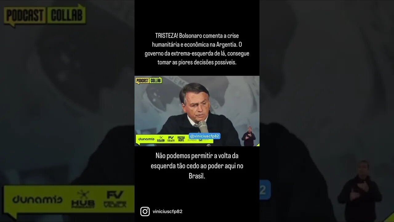 TRISTEZA! Bolsonaro comenta a crise humanitária e econômica na Argentia