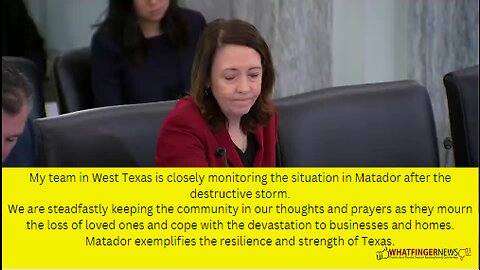 My team in West Texas is closely monitoring the situation in Matador after the destructive storm.