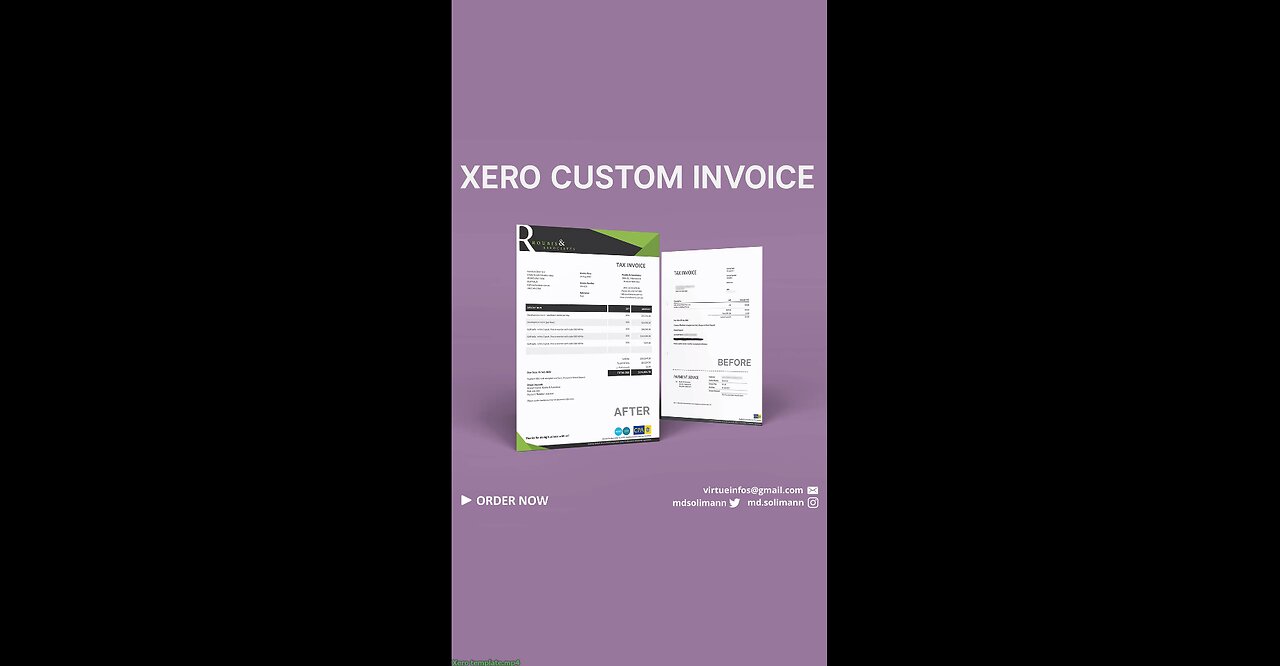 Xero template | Xero custom invoice template | Xero custom docx #Xero