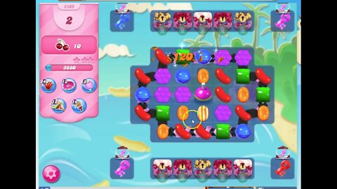 Candy Crush Level 2409 Audio Talkthrough, 1 Star 0 Boosters