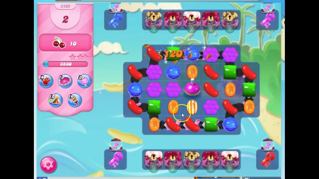 Candy Crush Level 2409 Audio Talkthrough, 1 Star 0 Boosters