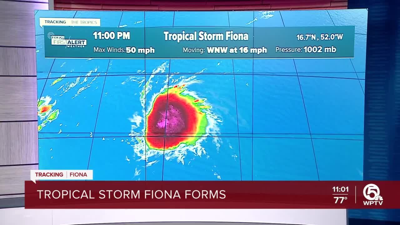 Tropical Storm Fiona forms with 50 mph winds