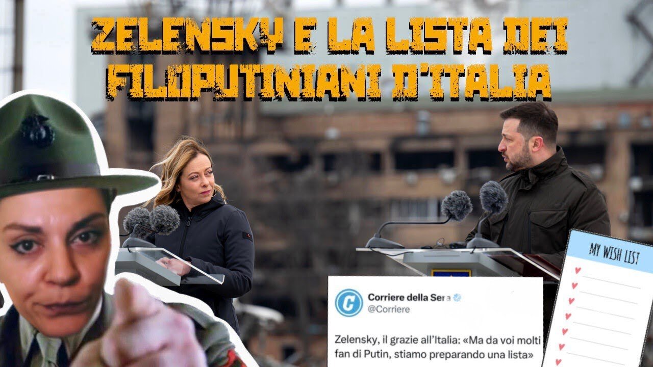 ZELENSKY E LA LISTA DEI 'FILOPUTINIANI D'ITALIA' se sostenere la Russia,Cina e Iran è un problema allora questa lista dovrebbe avere 40 milioni di persone..mi raccomando di scrivermi così è un altro motivo per andarsene in Svizzera