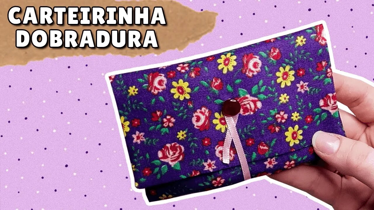 USEI uma TIRA de TECIDO para FAZER essa CARTEIRINHA / Carteireinha dobradura - Passo a passo