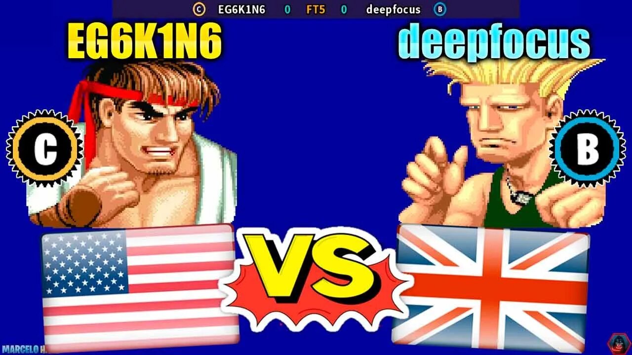 Street Fighter II': Hyper Fighting (EG6K1N6 Vs. deepfocus) [U.S.A. Vs. United Kingdom]