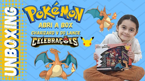 ABRI A BOX DO CHARIZARD V DO LANCE / COLEÇÃO CELEBRAÇÕES 25 ANOS / CARTAS POKEMON TCG