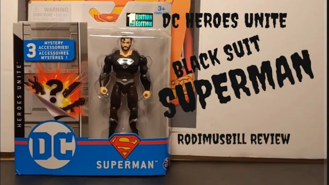 Spin Master DC Heroes Unite SUPERMAN (Black Suit with Beard) Action Figure Review *SUPER RARE*