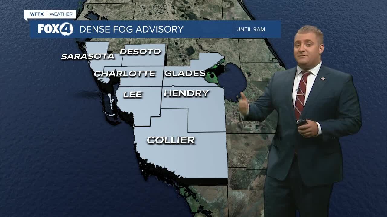 Tracking dense fog this morning