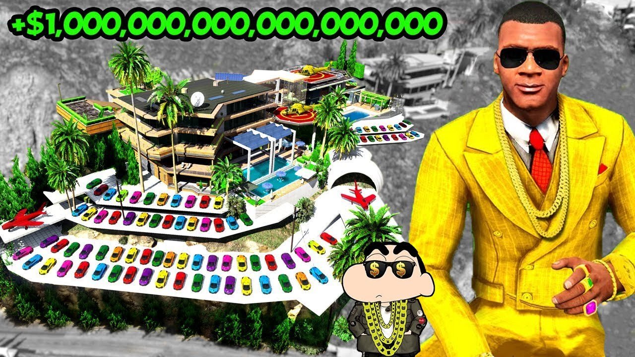 Franklin Funny Shinchan Ultimate Luxury House Upgrade GTA 5 !-(720p60)