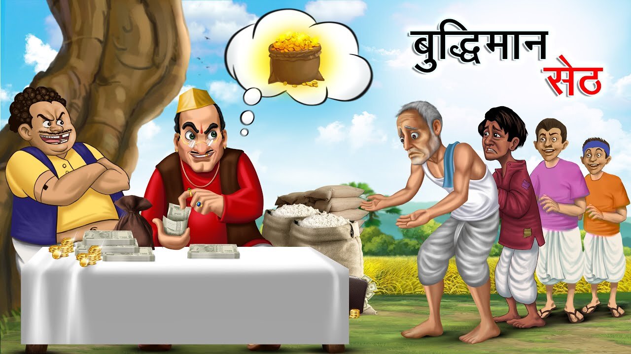 बुद्धिमान सेठ कि कहानी। Buddhiman Seth। Hindi kahaniyan story video #moosukits