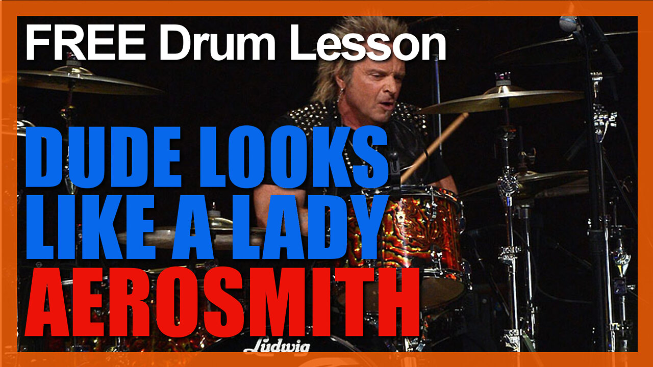 ★ Dude Looks Like A Lady (Aerosmith) ★ FREE Video Drum Lesson | How To Play SONG (Joey Kramer)