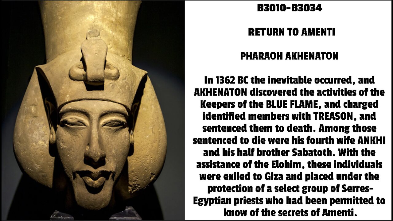 In 1362 BC the inevitable occurred, and AKHENATON discovered the activities of the Keepers of the BL