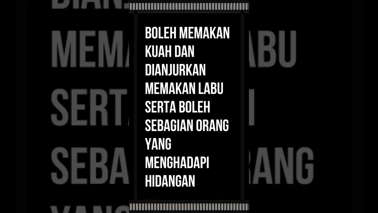 Boleh memakan kuah dan dianjurkan memakan labu serta boleh sebagian orang yang menghadapi hidangan