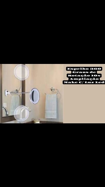 Espelho 360 Graus de Rotação 10x Ampliação Make C Luz Led