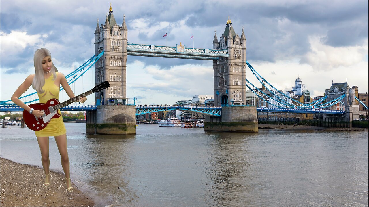 Zsa Zsa plays the guitar and sings a Folk song London Bridge is Falling Down.