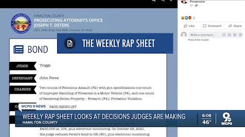 Weekly rap sheet looks at judges' decisions