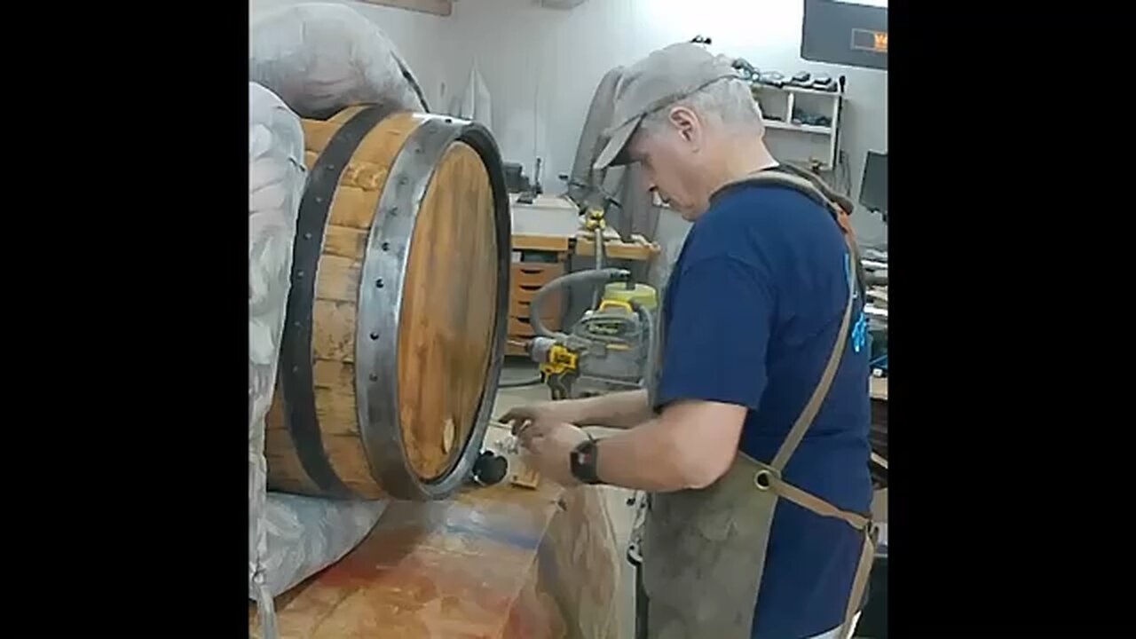 Bourbon Barrel Bar Assembly