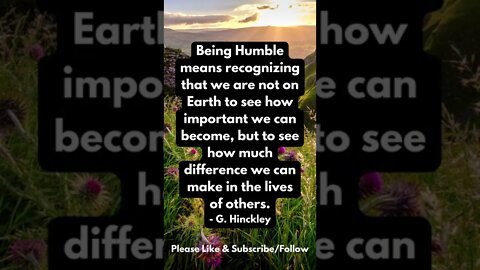 Being Humble