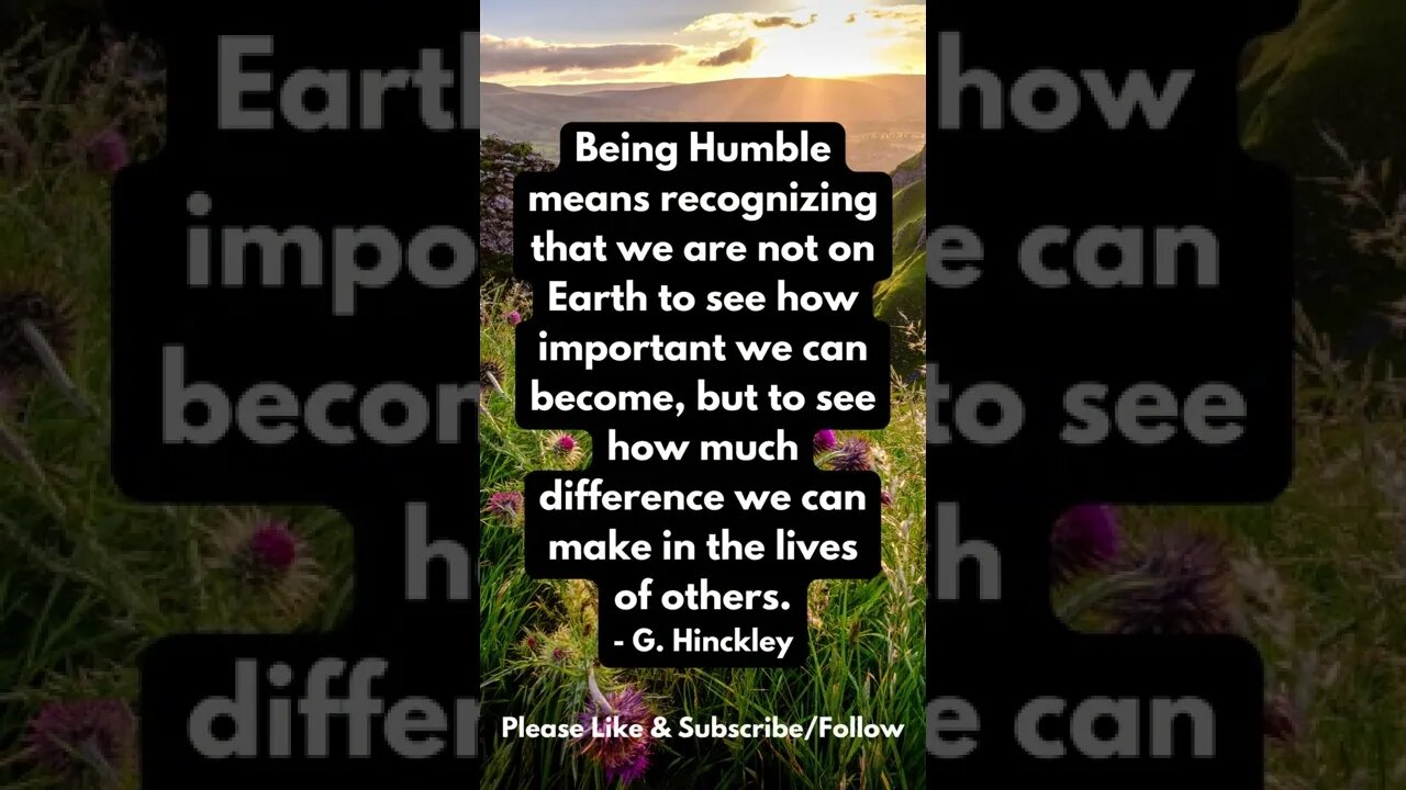 Being Humble