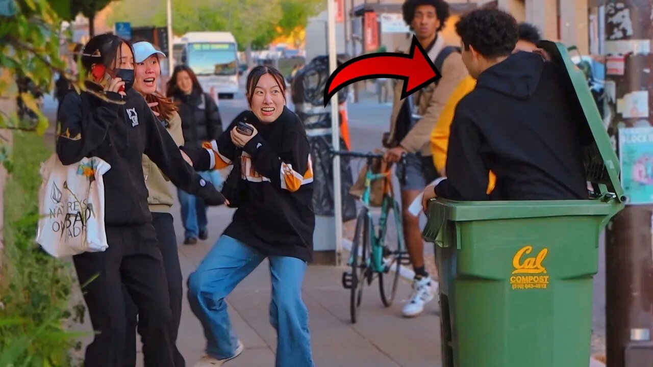 Trash Can Scare Prank!