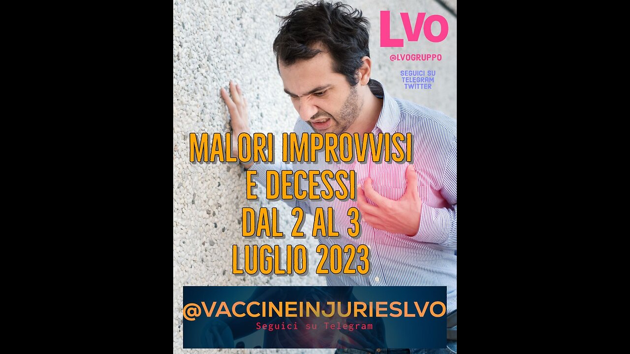 Malori improvvisi e decessi dal 2 al 3 Luglio 2023🔴