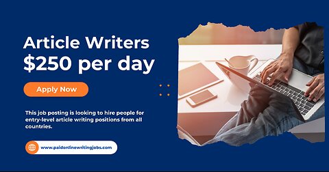 Article Writer Job $250/hr