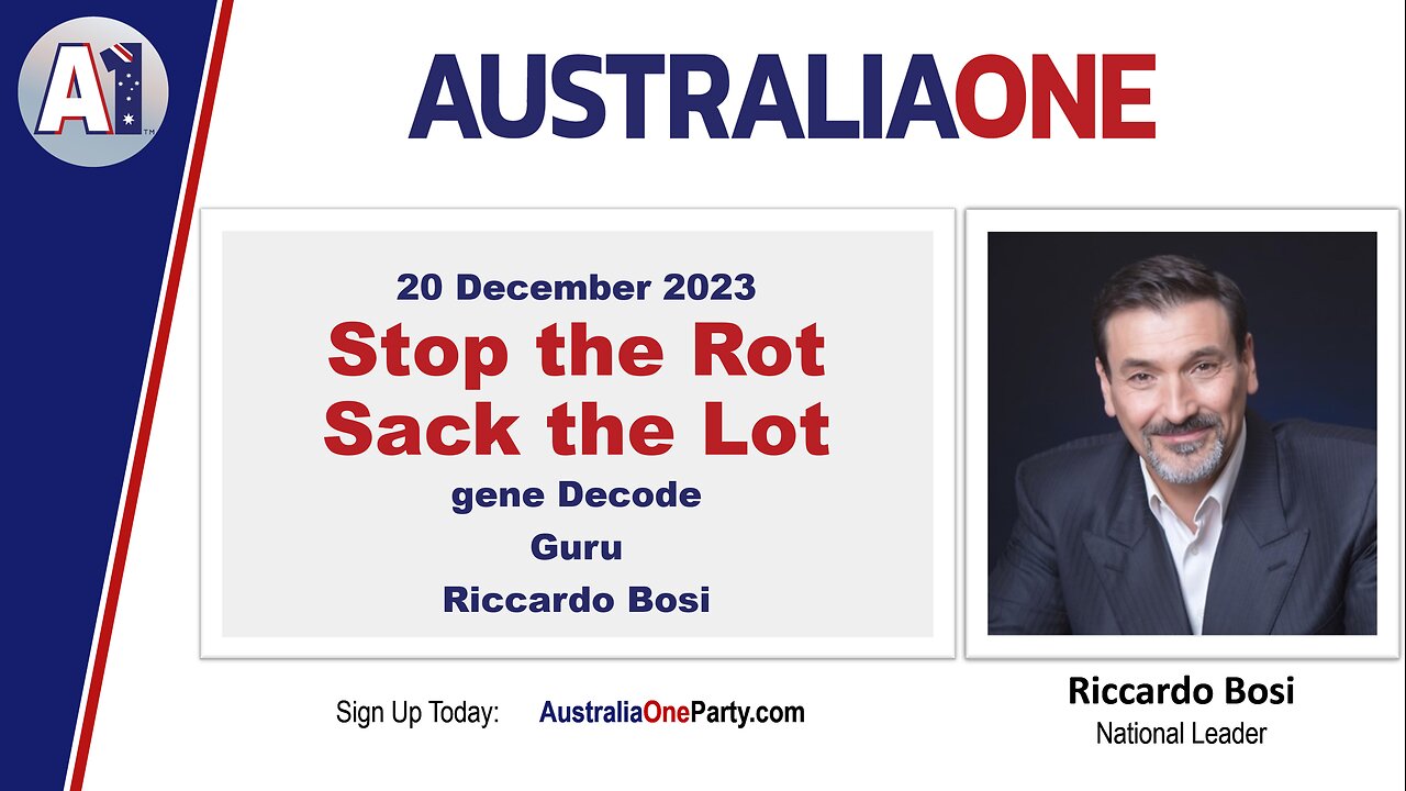 AustraliaOne Party - gene Decode, Guru and Riccardo Bosi (20 December 2023)