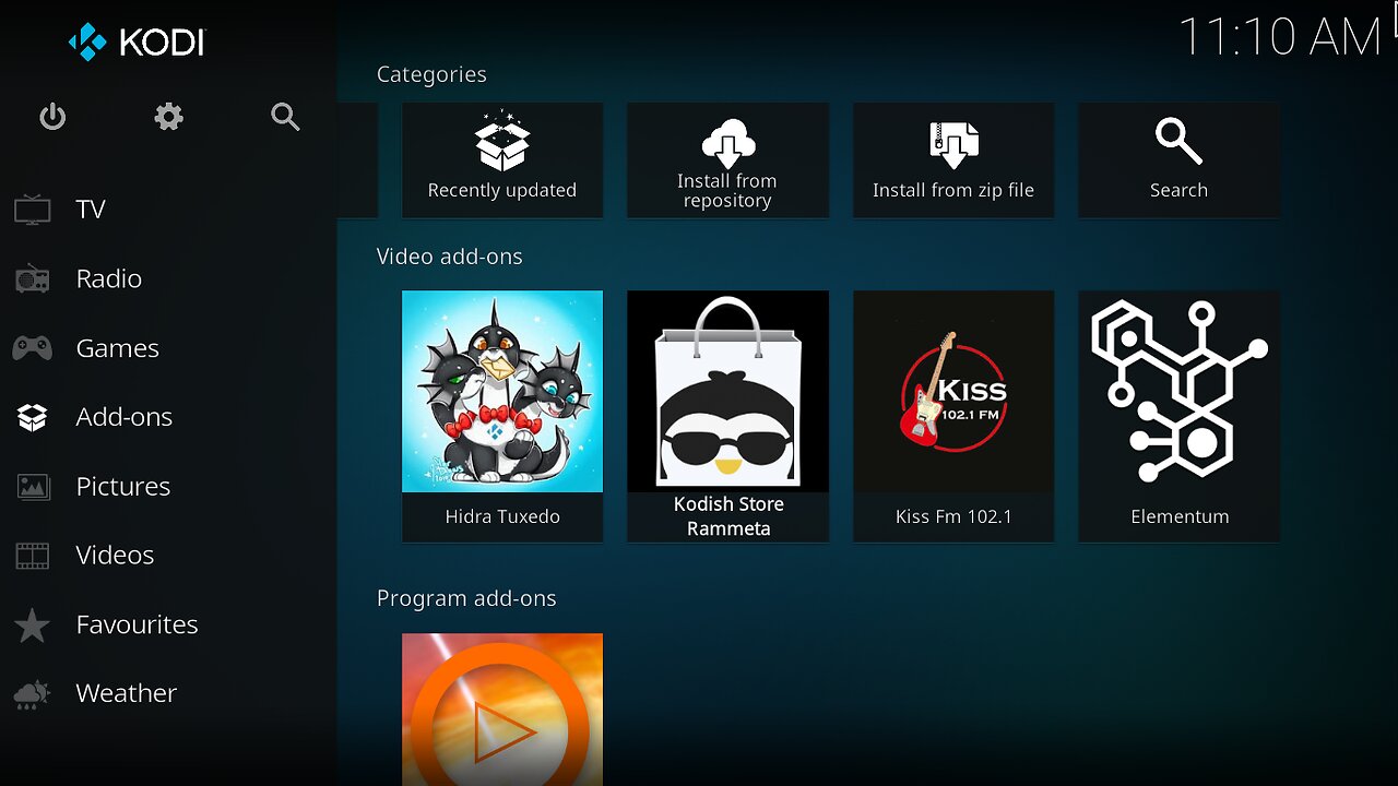 Instalando o Kodi e Kodish Store num sistema sem adaptive