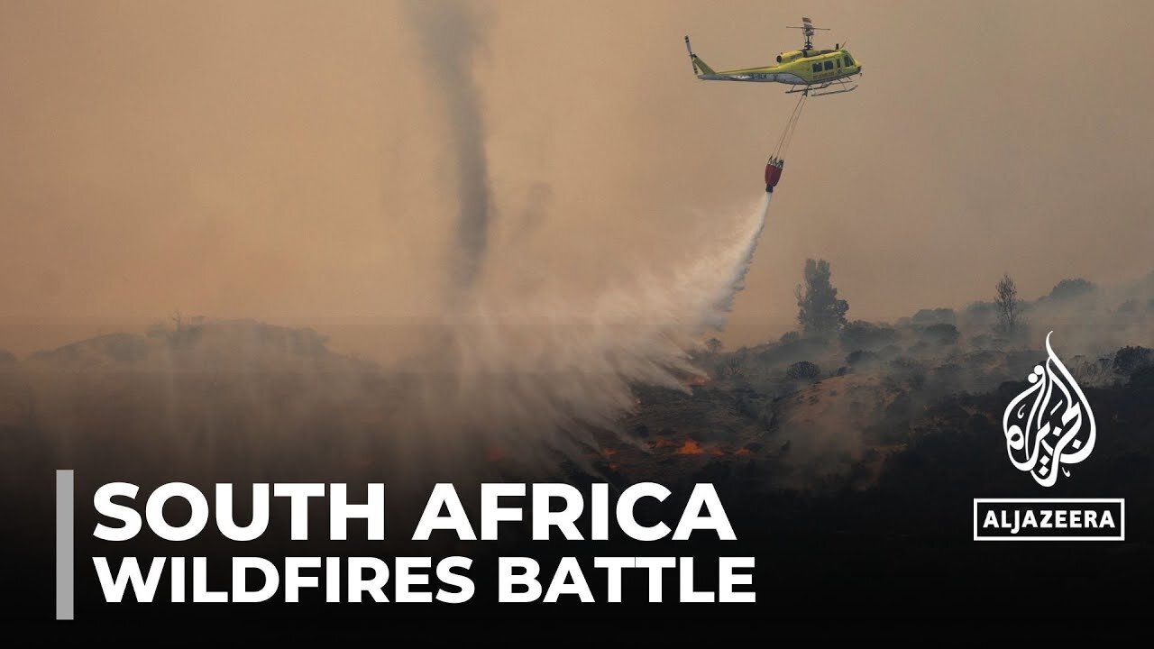 Wildfires in South Africa: Firefighters battle blazes near Cape Town