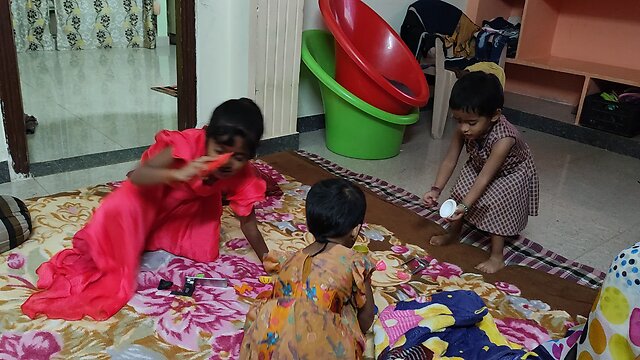 kids playing in home