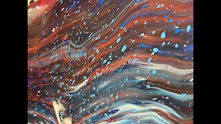 No silicone just paint & water - 3 Acrylic pours - How to create cells