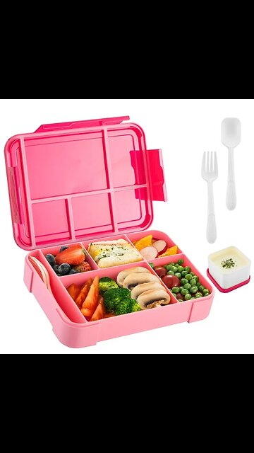 Bento Box Adult Lunch Containers with 6 Compartment for Adults/Kids/Toddler With Tableware
