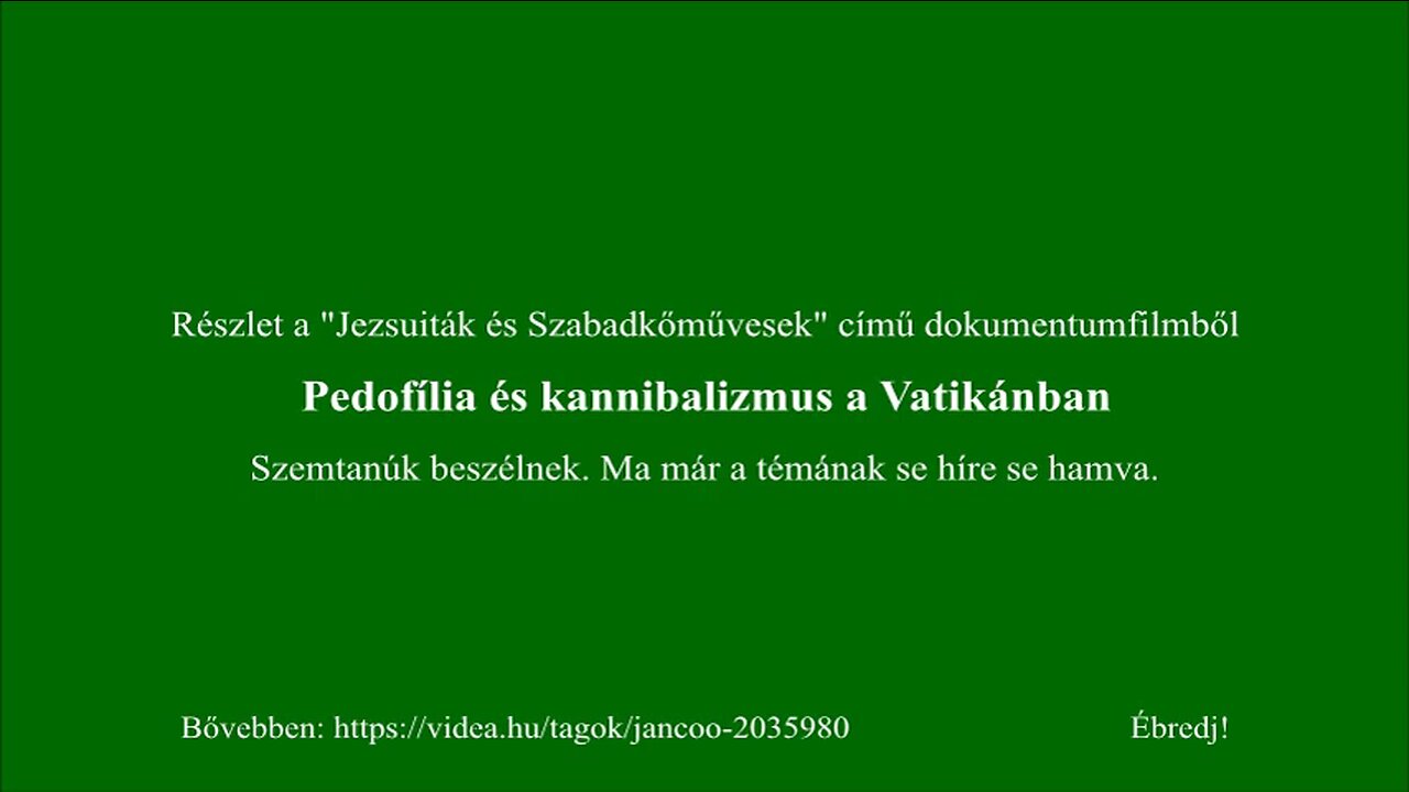 Vatikánban - Pedofília és Kannibalizmus