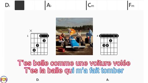 BENJAMIN BIOLAY - Comme une voiture volée - (Chords & Lyrics like a Karaoke) HD