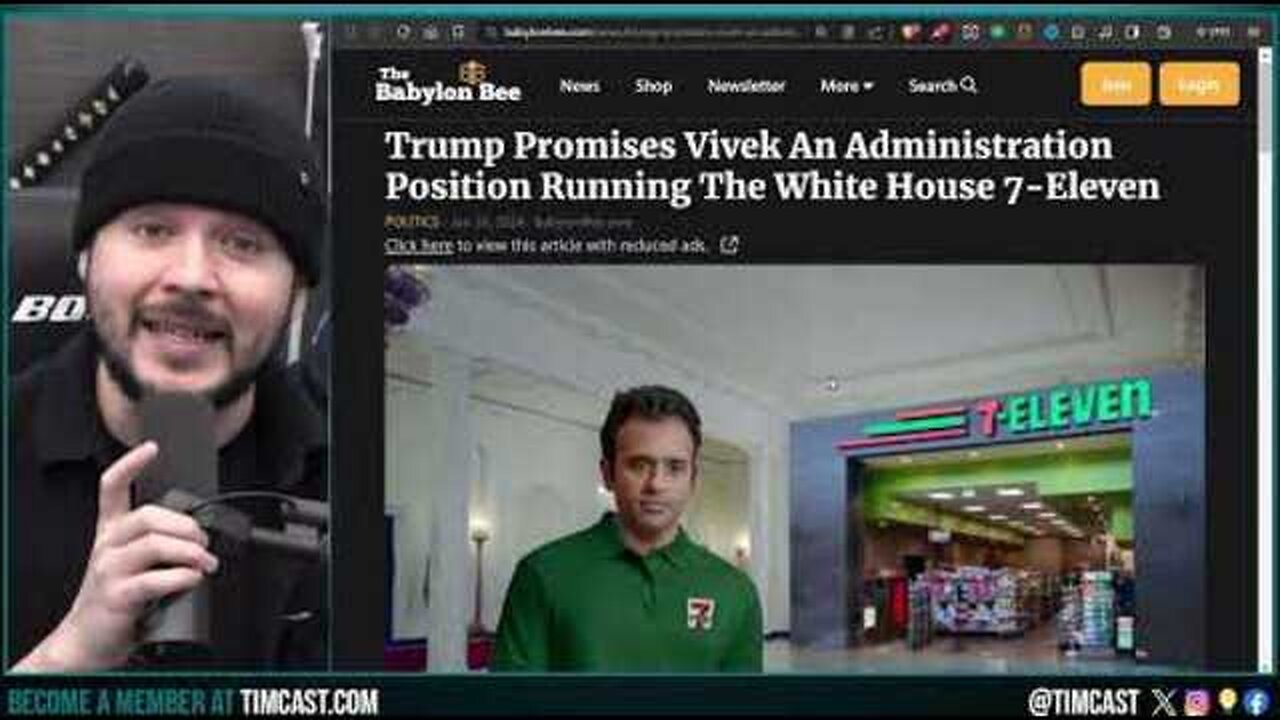 BABYLON BEE POSTS HILARIOUS POST ABOUT TRUMP HIRING VIVEK RAMASWAMY TO WORK AT 7-11 SPARKING OUTRA..