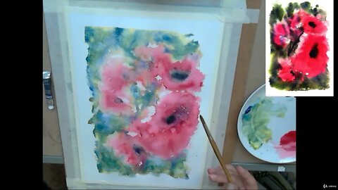 How to paint LARGE poppies part 3 Udemy tutorial David J Walker