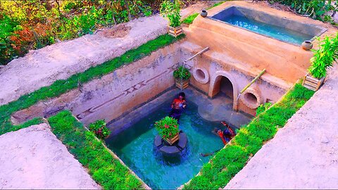 Build Best Swimming Pool With The Most Secret Ancient Underground Temple