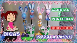 💗MY💗CANETAS, PONTEIRAS 3D, POTINHO DE PÁSCOA, DICAS, MOLDES #ARTESANATO de EVA