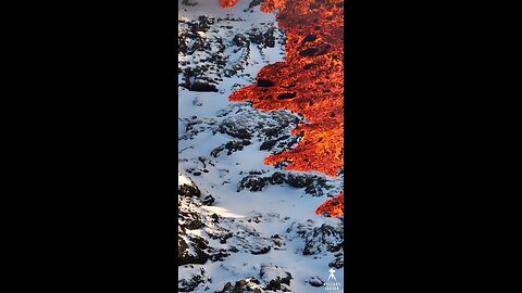 Molten lava in Snow