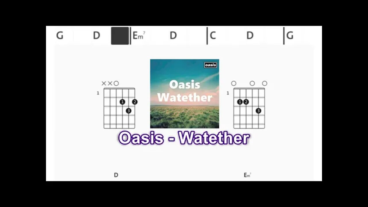 Oasis - Watether - (Chords & Lyrics like a Karaoke)