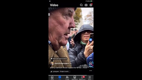 Jeremy Clarkson talking to BBC reporter : farmers protest