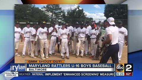 Good morning from the Maryland Rattlers U-16 boys baseball team