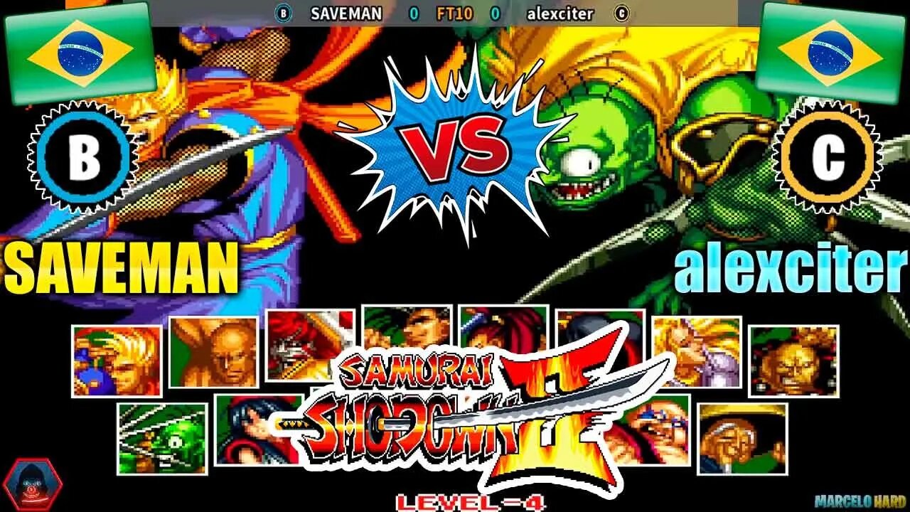 Samurai Shodown II (SAVEMAN Vs. alexciter) [Brazil Vs. Brazil]