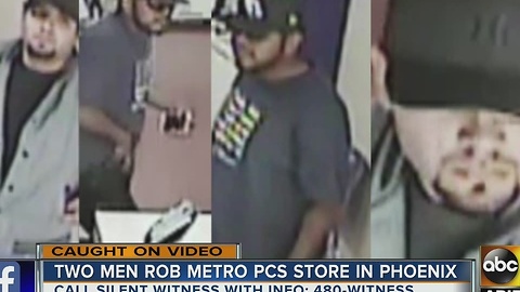 Men caught on surveillance robbing Metro PCS store