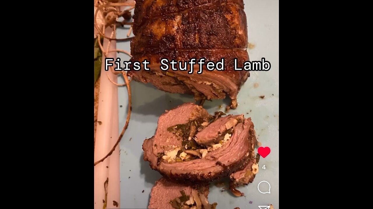 Stuffed lamb cooking video