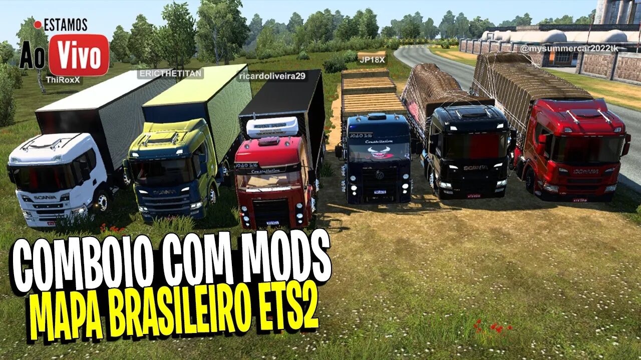 🔴 LIVE - ETS2 COMBOIO COM MODS BRASILEIROS MAPA BR BRASIL EURO TRUCK SIMULATOR 2 1.43 ETS2