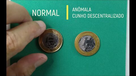 VALE MUITO! MOEDA BONÉ - CUNHO DESCENTRALIZADO - BATIDA DESCENTRALIZADA - MOEDA ANÔMALA EM DETALHES